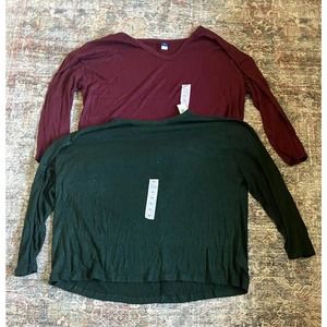 Women’s Old Navy Long Sleeve Knitted Sweaters Size Xl Regular Set Of Two Q9